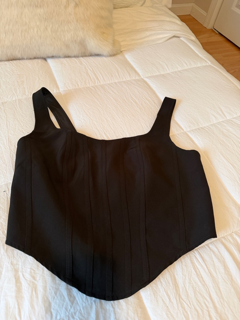 Black Structured Corset Top